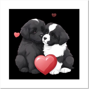 Cute newfoundland puppy Posters and Art